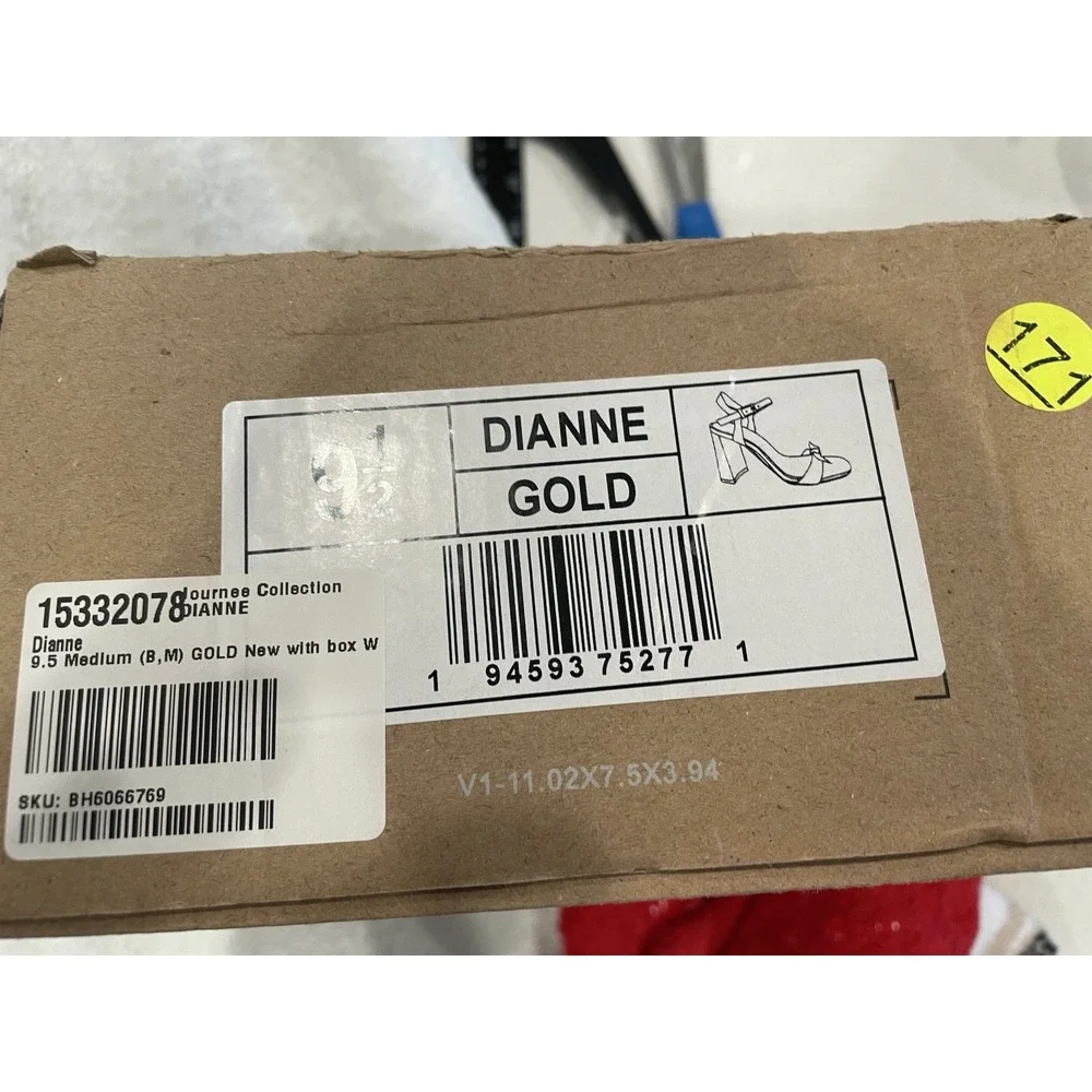Journee Collection Dianne Heels Golden Women Size 9.5 Wedding Prom Party‎ Gold